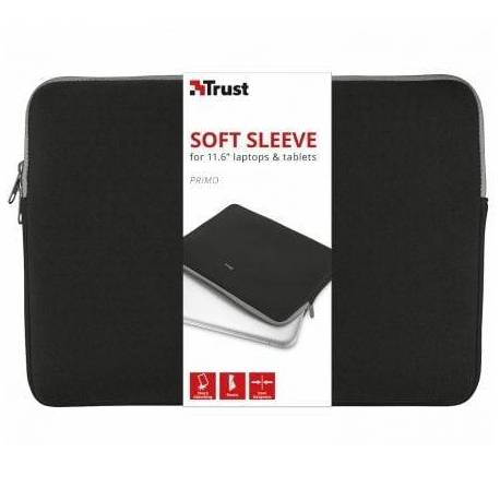 FUNDA TRUST PRIMO SOFT SLEEVE PARA PORTÁTILES/ TABLETS HASTA 11.6'/ NEGRA