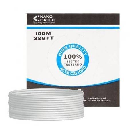BOBINA DE CABLE RJ45 FTP NANOCABLE 10.20.0902 CAT.6/ 100M/ GRIS