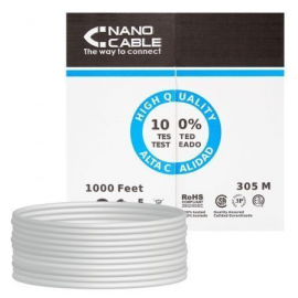 BOBINA DE CABLE RJ45 UTP NANOCABLE 10.20.0504 CAT.6/ 305M/ GRIS
