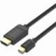 CABLE CONVERSOR VENTION HABBG/ MINI DISPLAYPORT MACHO - HDMI MACHO/ 1.5M/ NEGRO