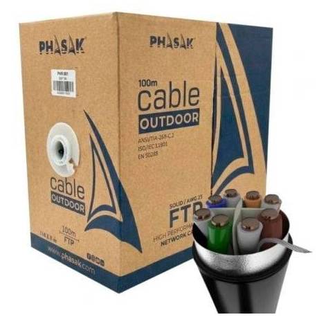 BOBINA DE CABLE RJ45 FTP PHASAK PHR 681 CAT.6A/ 100M/ GRIS