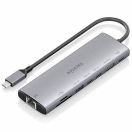 DOCKING USB TIPO-C AISENS ASUC-8P033-GR/ 1XHDMI 4K/ 1XUSB/ 2XUSB TIPO-C/ 1XRJ45/ 1XLECTOR TARJETAS/ 1XUSB TIPO-C PD/ GRIS