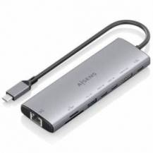 DOCKING USB TIPO-C AISENS ASUC-8P033-GR/ 1XHDMI 4K/ 1XUSB/ 2XUSB TIPO-C/ 1XRJ45/ 1XLECTOR TARJETAS/ 1XUSB TIPO-C PD/ GRIS