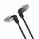 CABLE DE RED RJ45 UTP VENTION IBOBD CAT.6A/ 50CM/ CABEZA ROTATORIA 360º/ NEGRO