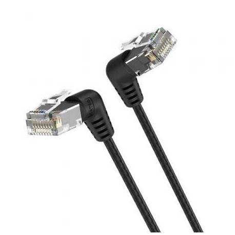 CABLE DE RED RJ45 UTP VENTION IBOBD CAT.6A/ 50CM/ CABEZA ROTATORIA 360º/ NEGRO