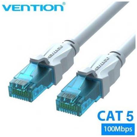 CABLE DE RED RJ45 UTP VENTION VAP-A10-S1500 CAT.5E/ 15M/ AZUL Y BLANCO