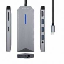 DOCKING USB TIPO-C AISENS ASUC-9P001-GR/ 1XHDMI 4K/ 3XUSB/ 1XRJ45/ 1XAUDIO/ 1XLECTOR TARJETAS / 1XUSB TIPO-C PD/ GRIS