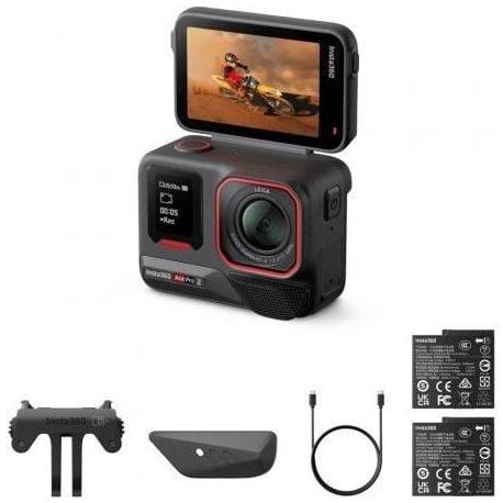 CÁMARA DIGITAL DEPORTIVA INSTA360 ACE PRO 2 PACK DE 2 BATERÍAS/ 8K/ ÁNGULO DE VISIÓN 180º/ NEGRA