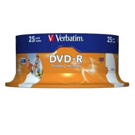 DVD-R VERBATIM IMPRIMIBLE 16X/ TARRINA-25UDS