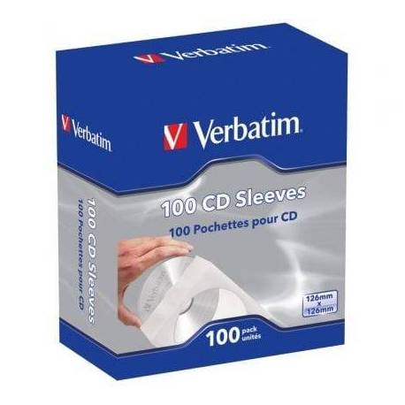 FUNDAS CD-R VERBATIM SLEEVES/ CAJA-100UDS