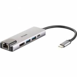 DOCKING USB TIPO-C D-LINK DUB-M520/ 2XUSB/ 1XUSB TIPO-C/ 1XHDMI 4K/ 1XRJ45/ 1XTHUNDERBOLT/ GRIS