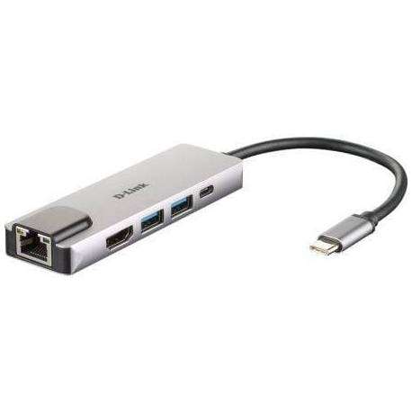 DOCKING USB TIPO-C D-LINK DUB-M520/ 2XUSB/ 1XUSB TIPO-C/ 1XHDMI 4K/ 1XRJ45/ 1XTHUNDERBOLT/ GRIS