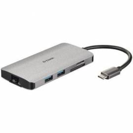 DOCKING USB TIPO-C D-LINK DUB-M810/ 3XUSB/ 1XUSB TIPO-C/ 1XTHUNDERBOLT/ 1XHDMI 4K/ 1XRJ45/ 1XLECTOR TARJETAS/ GRIS