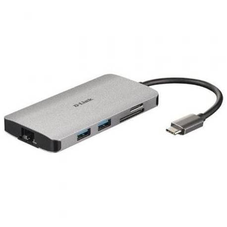 DOCKING USB TIPO-C D-LINK DUB-M810/ 3XUSB/ 1XUSB TIPO-C/ 1XTHUNDERBOLT/ 1XHDMI 4K/ 1XRJ45/ 1XLECTOR TARJETAS/ GRIS