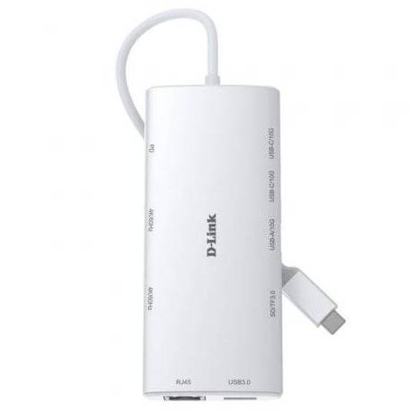 DOCKING USB TIPO-C D-LINK DUP-A01/ 1XUSB/ 2XUSB TIPO-C/ 2XHDMI 4K/ 1XRJ45/ 1XLECTOR DE TARJETAS/ 1XUSB TIPO-C PD/ BLANCO