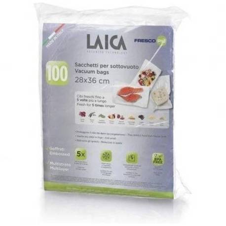 BOLSA PARA ENVASAR AL VACÍO LAICA VT3512/ 28 X 36CM/ 100 BOLSAS