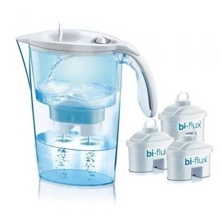 PACK JARRA FILTRANTE LAICA STREAM LINE/ 2.3L/ BLANCA/ JARRA + 3 FILTROS BI-FLUX