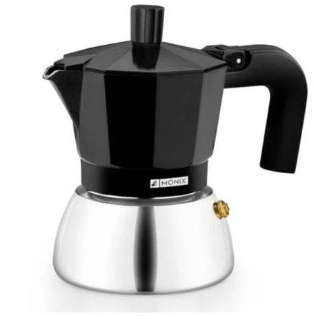 CAFETERA ITALIANA MONIX INDUCTION INOX M863009/ 9 TAZAS/ NEGRA