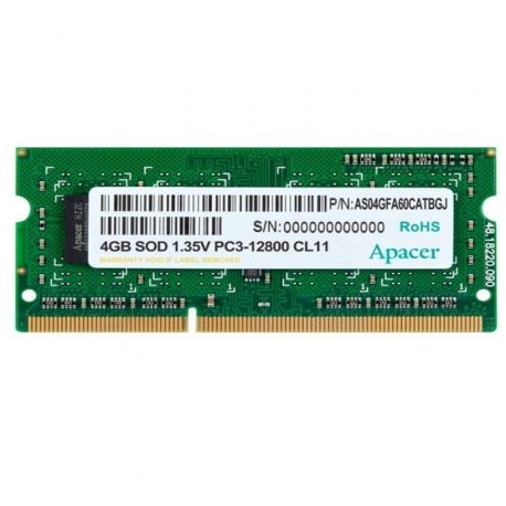 MEMORIA RAM APACER DV.04G2K.KAM 4GB/ DDR3L/ 1600MHZ/ 1.35V/ SODIMM