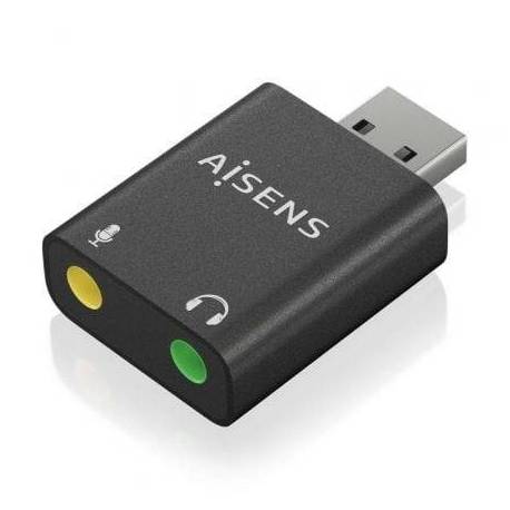 TARJETA DE SONIDO AISENS A106-0768/ USB MACHO - 2X JACK 3.5 HEMBRA