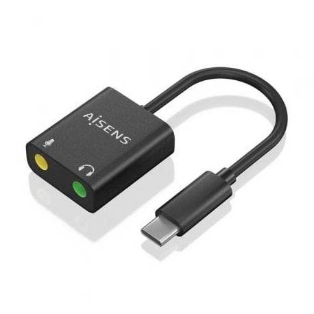 TARJETA DE SONIDO AISENS A109-0767/ USB-C MACHO - 2XJACK 3.5 HEMBRA