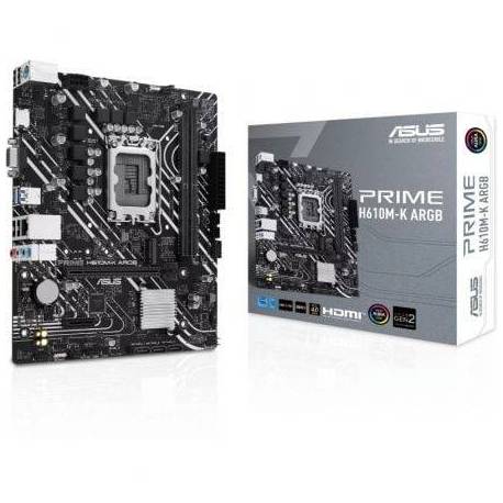 PLACA BASE ASUS PRIME H610M-K ARGB SOCKET 1700/ DDR5/ PCIE 4.0/ MICRO ATX