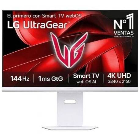 SMART MONITOR GAMING LG ULTRAGEAR 32G810SA-W 32'/ 4K/ MULTIMEDIA/ 1MS/ 144HZ/ IPS/ REGULABLE EN ALTURA/ SMART TV/ BLANCO