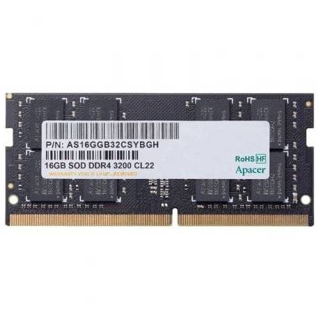 MEMORIA RAM APACER AS16GGB32CSYBGH 16GB/ DDR4/ 3200MHZ/ 1.2V/ CL22/ SODIMM
