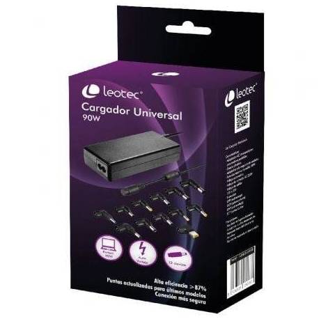CARGADOR DE PORTÁTIL LEOTEC HOME/ 90W/ AUTOMÁTICO/ 12 CONECTORES/ VOLTAJE 15-20V