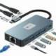 DOCKING USB TIPO-C LEOTEC LEDS02/ 3XUSB/ 1XUSB TIPO-C/ 1XUSB TIPO-C PD/ 2XHDMI 4K/ 1XRJ45/ 1XLECTOR TARJETAS SD Y MICROSD/ GRIS