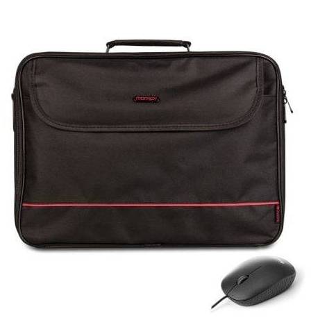 MALETÍN + RATÓN MONRAY BUREAU KIT PARA PORTÁTILES HASTA 16'/ NEGRO