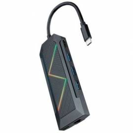 DOCKING USB TIPO-C NANOCABLE 10.16.0801/ 3XUSB/ 1XUSB TIPO-C PD/ 1XHDMI/ 1XRJ45/ 1XLECTOR TARJETAS SD TF