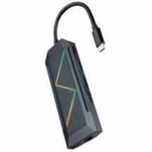 DOCKING USB TIPO-C NANOCABLE 10.16.0801/ 3XUSB/ 1XUSB TIPO-C PD/ 1XHDMI/ 1XRJ45/ 1XLECTOR TARJETAS SD TF
