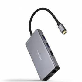 DOCKING TIPO-C NANOCABLE 10.16.1009/ 3XUSB/ 2XHDMI 4K/ 1XRJ45/ 1XLECTOR TARJETAS/ 1XUSB TIPO-C PD/ GRIS