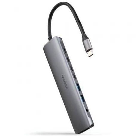 DOCKING TIPO-C NANOCABLE 10.16.4608/ 2XUSB/ 3XUSB TIPO-C/ 1XHDMI 4K/ 1XJACK 3.5/ 1XUSB TIPO-C PD/ GRIS