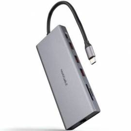 DOCKING TIPO-C NANOCABLE 10.16.4612/ 3XUSB/ 1XUSB TIPO-C/ 2XHDMI 4K/ 1XDISPLAYPORT/ 1XRJ45/ 1XLECTOR TARJETAS/ 1XJACK 3.5/