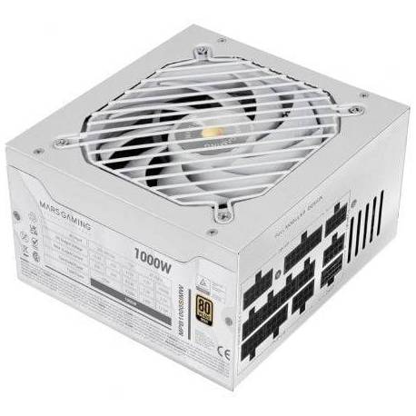 FUENTE DE ALIMENTACIÓN MARS GAMING MPB1000SIM/ 1000W/ VENTILADOR 14CM/ 80 PLUS GOLD/ BLANCA
