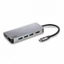 DOCKING USB TIPO-C NGS WONDERDOCK8/ 3XUSB/ 1XUSB TIPO-C DP/ 1XHDMI 4K/ 1XRJ45/ 1XLECTOR TARJETAS SD