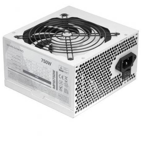 FUENTE DE ALIMENTACIÓN MARS GAMING MPIII750W/ 750W/ VENTILADOR 12CM/ BLANCA
