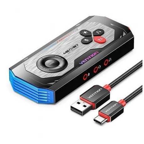 TARJETA DE SONIDO GAMING CON AMPLIFICADOR VENTION CVAB0/ USB TIPO-C MACHO - 3XJACK 3.5 HEMBRA