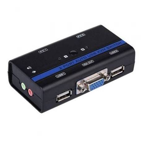 CONMUTADOR KVM SVGA AISENS A111-0064/ 2PC CON 1 SÓLO TECLADO Y RATÓN
