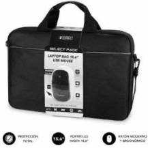 MALETÍN + RATÓN SUBBLIM SELECT PACK PARA PORTÁTILES HASTA 15.6'/ CINTA PARA TROLLEY/ NEGRO