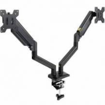 SOPORTE DE MESA PARA 2 MONITORES TOOQ DB1434TNR-B/ GIRATORIO/ INCLINABLE/ HASTA 10KG