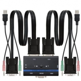 KVM SWITCH NANOCABLE 10.12.0001/ PC - CPU: 2 VGA + 2 USB + 4 JACK 3.5 / CONSOLA: 2 USB + VGA + 2 JACK 2.5/ 1.4M