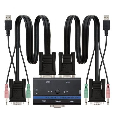 KVM SWITCH NANOCABLE 10.12.0001/ PC - CPU: 2 VGA + 2 USB + 4 JACK 3.5 / CONSOLA: 2 USB + VGA + 2 JACK 2.5/ 1.4M