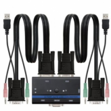 KVM SWITCH NANOCABLE 10.12.0001/ PC - CPU: 2 VGA + 2 USB + 4 JACK 3.5 / CONSOLA: 2 USB + VGA + 2 JACK 2.5/ 1.4M