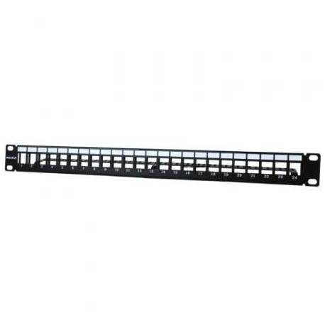 PATCH PANEL PHASAK PA 3424/ 24 PUERTOS/ CAT.6/ ALTURA 1U/ GESTIÓN DE CABLE/ CONECTORES RJ45 UTP NO INCLUIDOS
