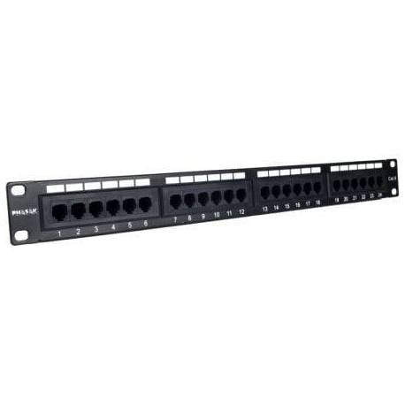 PATCH PANEL PHASAK PU 2420/ 24 PUERTOS/ CAT.6/ ALTURA 1U