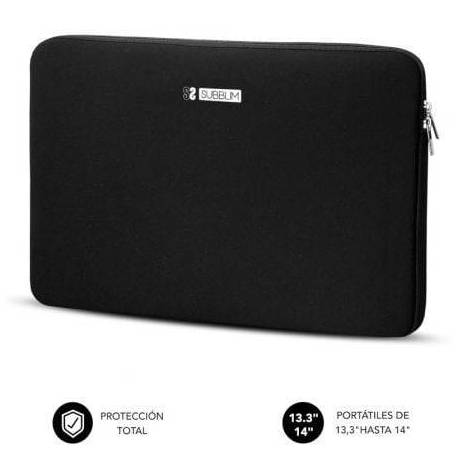 FUNDA SUBBLIM BUSINESS LAPTOP SLEEVE NEOPRENE PARA PORTÁTILES 13.3'-14'/ NEGRA