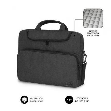 MALETÍN SUBBLIM AIR PADDING PARA PORTÁTILES HASTA 14'/ GRIS OSCURO